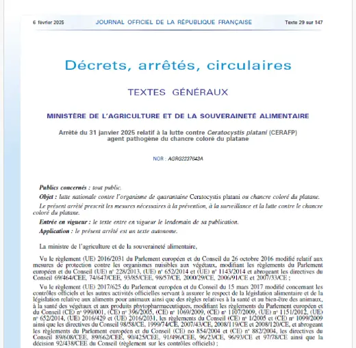 arreté national chancre coloré platanor vallis clausa